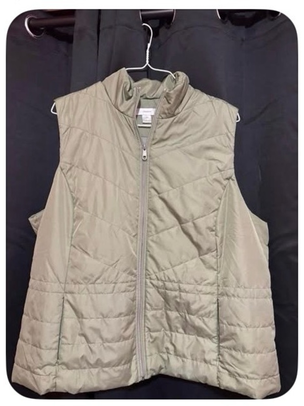 CJ Banks Light Olive Puffer Vest